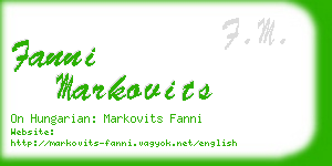 fanni markovits business card